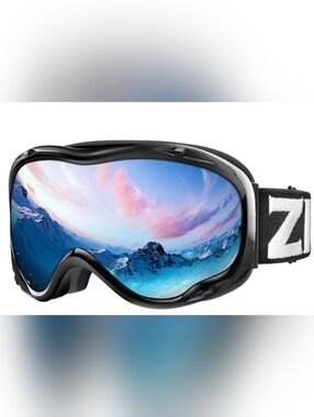 Like New Zionor Black Ski Goggles with Mirrored Lens - Z Strap